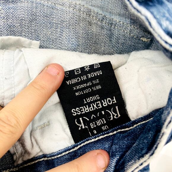 Rerock for Express Y2K Acid Wash Low Rise Denim Shorts - Picture 6 of 6